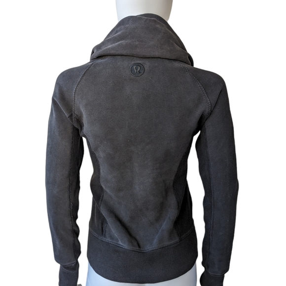 LULULEMON ATHLETICA WOMEN'S BLACK LOGO ZIP COTTON  JACKET - Picture 4 of 13